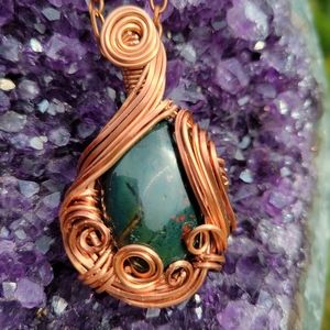 Bloodstone Wrapped in Copper